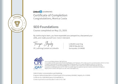 certificate SEO foundation CPE