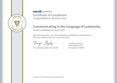 certificate communicating in the language of leadership