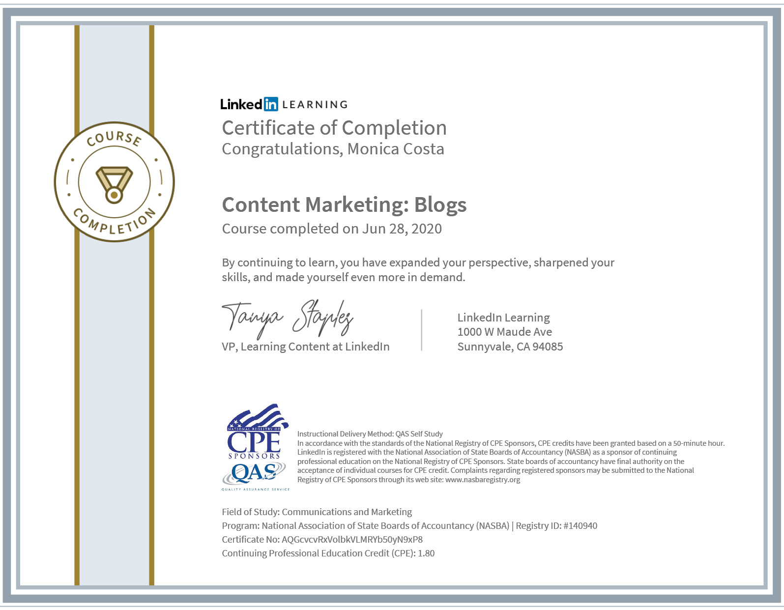 certificate content marketing blog