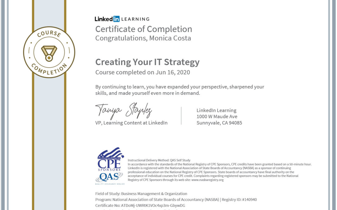 certificate creating your IT strategy