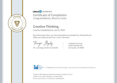 certificate creative thinking PMI