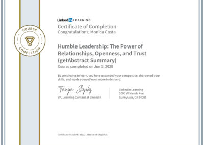 Certificate humble leadership
