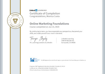 certificate online marketing foundation PMI
