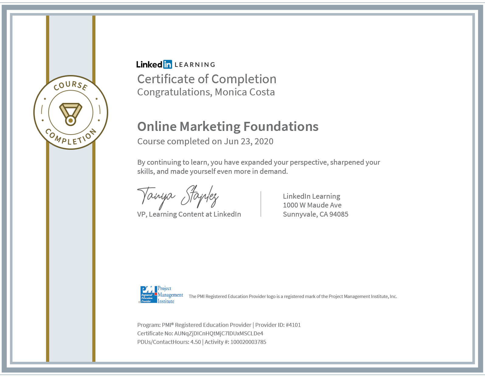 certificate online marketing foundation PMI certificate online marketing foundation PMI