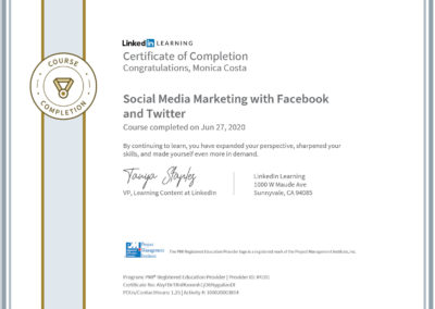 certificate social media marketing with facebook and twitter PMI and CPE