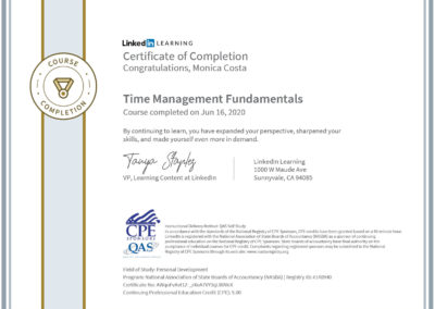 certificate time management CPE
