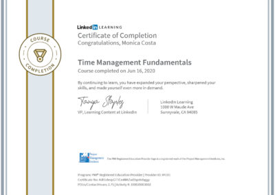 certificate time management PMI