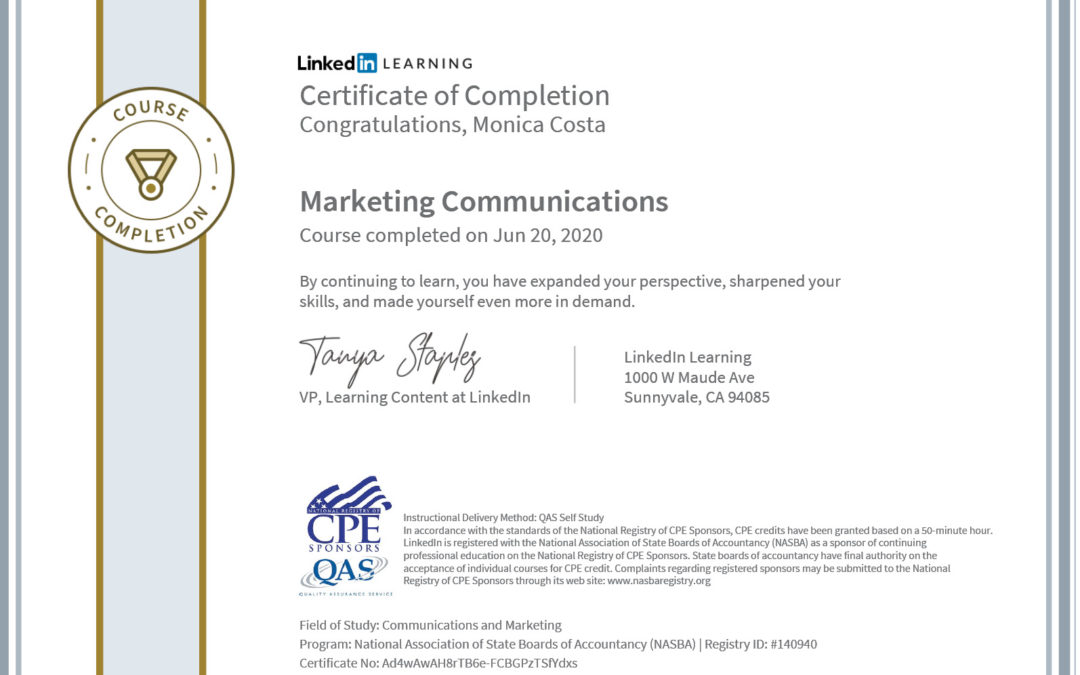 Certificate Marketing Communication