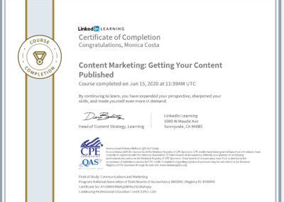 Certificate getting your content published