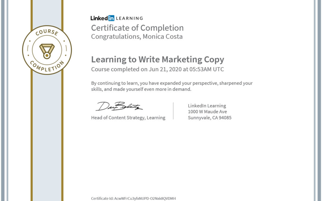 Certificate how to write a marketing copy