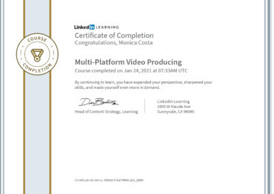 Certificate multi platform video producing