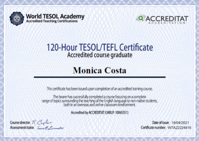 TESOL/TEFL accredited certificate