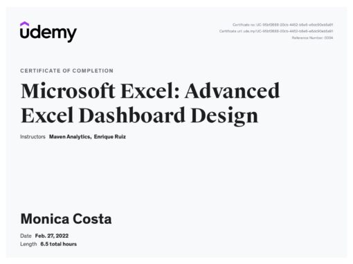 Advanced Excel Dashboard Design