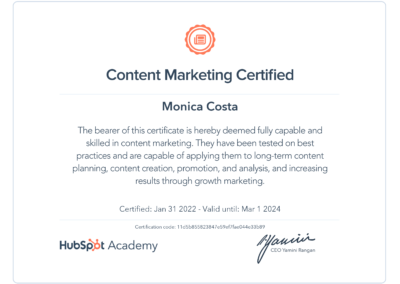 Content Marketing Certificate