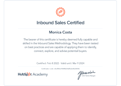 Inbound Sales Certificate