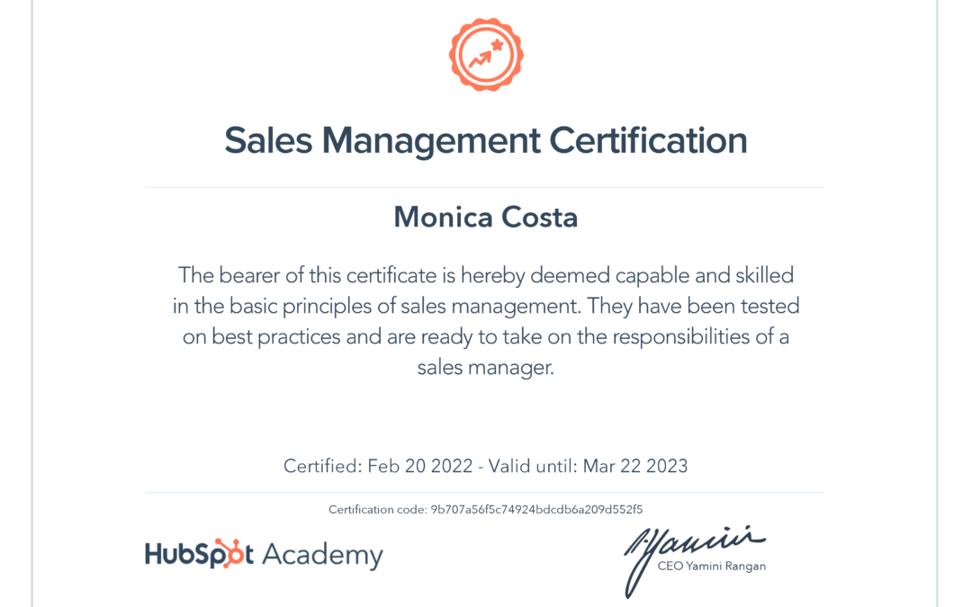 Sales Management Certificate