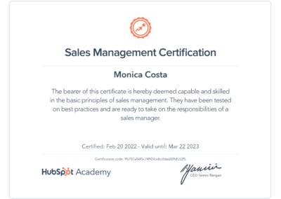 Sales Management Certificate