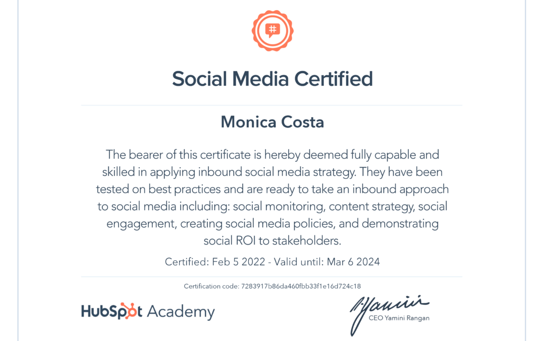 Social Media Certificate