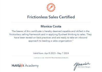 Frictionless Sales Certificate