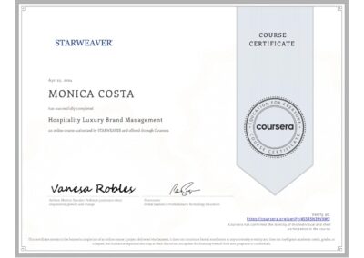 Hospitality Luxury Brand Management | Coursera Certificate