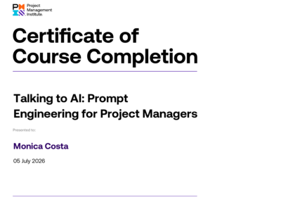Talking to AI: Prompt Engineering for Project Managers | PMI Certificate