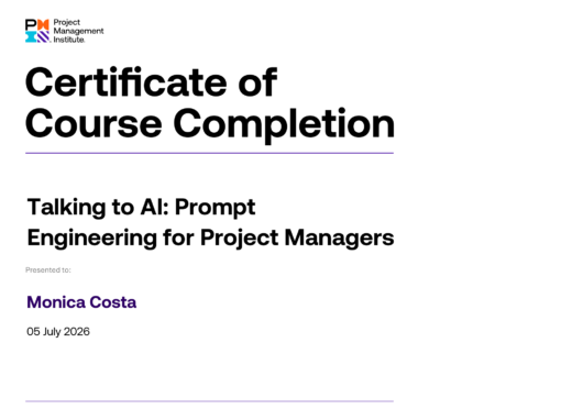 Talking to AI: Prompt Engineering for Project Managers | PMI Certificate